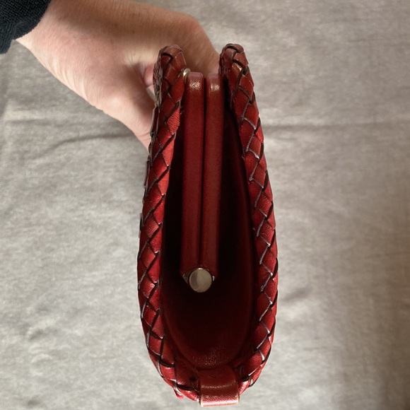 Vintage Elliott Luca Leather Woven Clutch Bag in Red - Picture 6 of 16